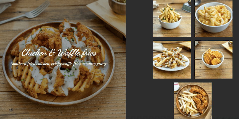 An online restaurant displaying its delicious food items on its website An online restaurant displaying its delicious food items on its website